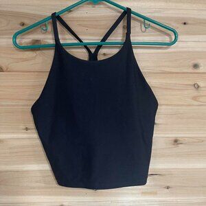 Black Racerback Crop Top With